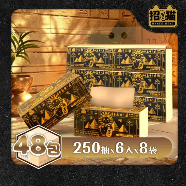 【Gotokuji Tokyo 東京豪德寺】埃及金字塔限定版抽取式衛生紙(250抽6包8袋/箱)