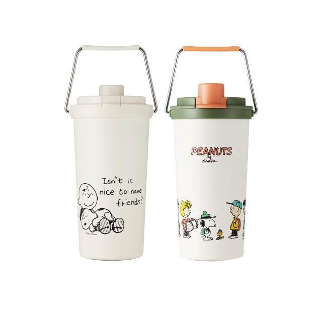 【CorelleBrands 康寧餐具】SNOOPY鋅動輕瓷大容量不鏽鋼手提保溫杯800ml
