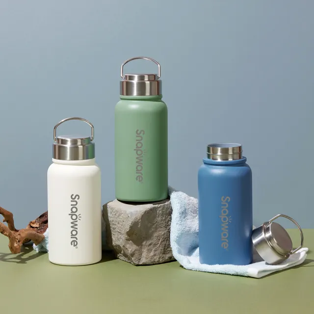 【CorelleBrands 康寧餐具】鋅light輕瓷超真空手提保溫杯820ml(三色任選)