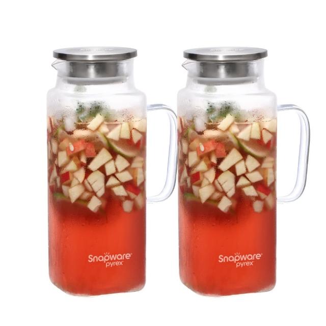 【CorelleBrands 康寧餐具】淨漾耐熱大容量玻璃水壺-1950ml(買1送1或1壺2杯任選)