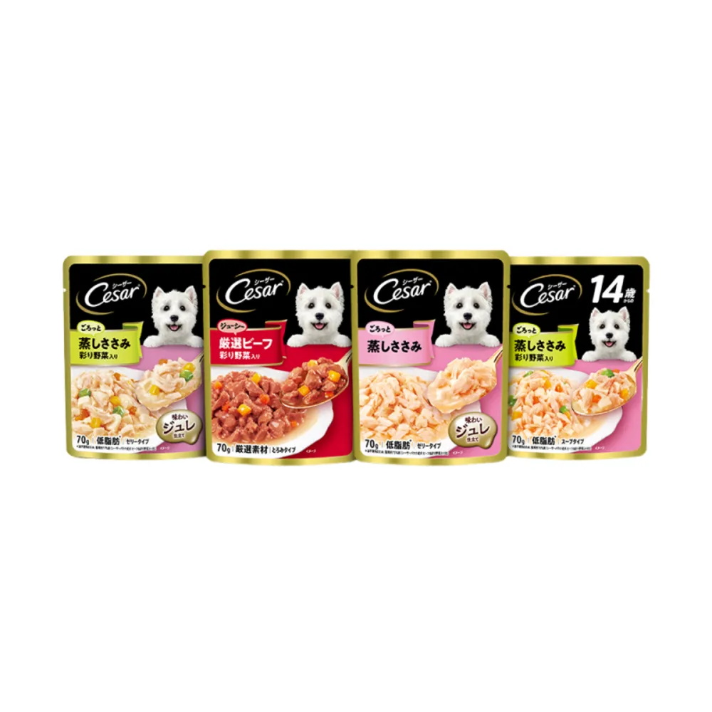 【Cesar 西莎】mopro限定 蒸鮮包 70g*64入 寵物/狗罐頭/狗食/餐包(任選)