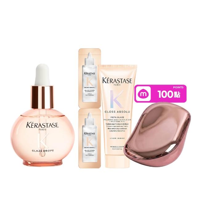 【KERASTASE 巴黎卡詩】釉光香頌玫瑰護髮精油45ml(全新上市/小粉球/柔順/抗躁/蓬彈)