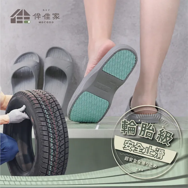 【MOCODO 伴佳家】台灣製 全方位居家防護止滑拖(EVA拖/科柔拖/室內拖/浴室用/銀髮族)