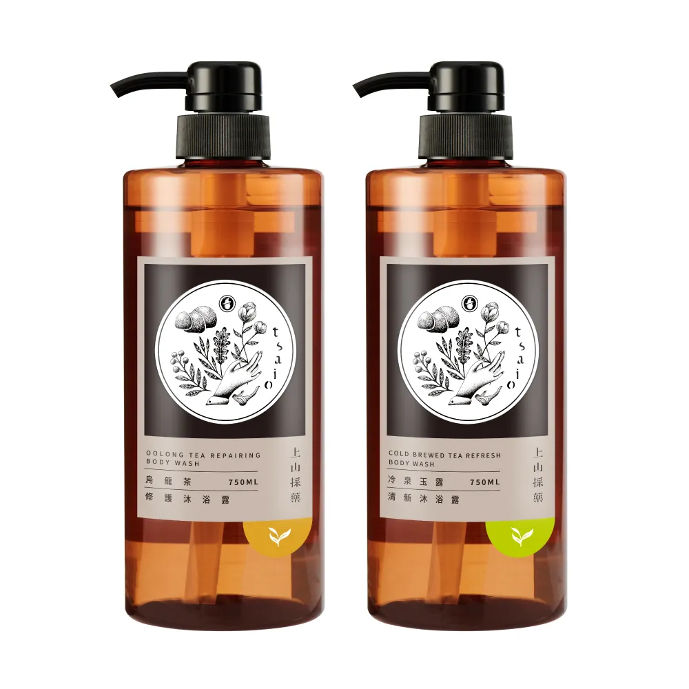 【tsaio 上山採藥】2入組-momo獨家限定★台灣茶沐浴750ml(任選/冷泉玉露/烏龍茶沐浴乳/獨家大容量)