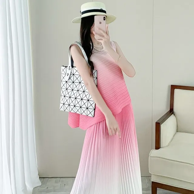 【巴黎精品】多款三宅風上衣褶衣褶皺套裝女上衣長裙折衣彈力女裝顯瘦摺衣大碼(春夏季2色n1jv13)