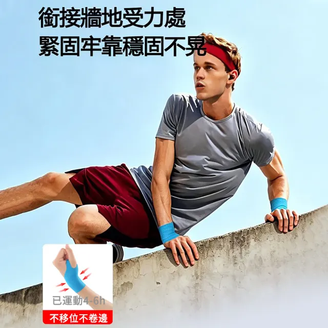 【AOAO】20入組 護腕彈力運動肌貼 (免剪裁肌內效貼布/手腕關節固定/防水防汗/媽媽手防護貼)