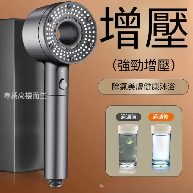 【Quality 聚家】增壓花灑 過濾蓮蓬頭 淋浴花灑 濾芯蓮蓬頭 渦輪增壓/送5濾芯/防爆機身/耐用抗腐