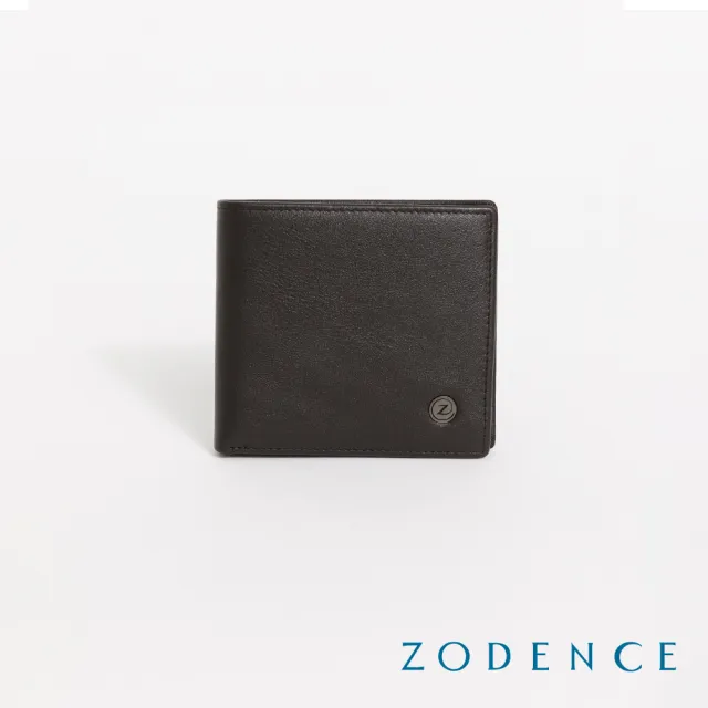 【ZODENCE 佐登司】SOLAN進口真皮12卡短夾-深咖(男夾/短夾)