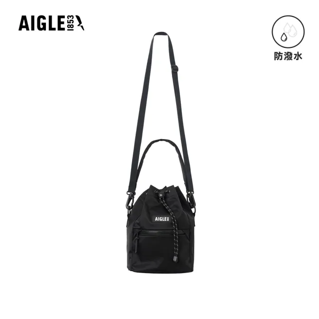 【AIGLE】防潑小側背束口包 3L|AG-5AB14A100 黑色(防水包 斜背包 防潑水斜背包 水桶包)