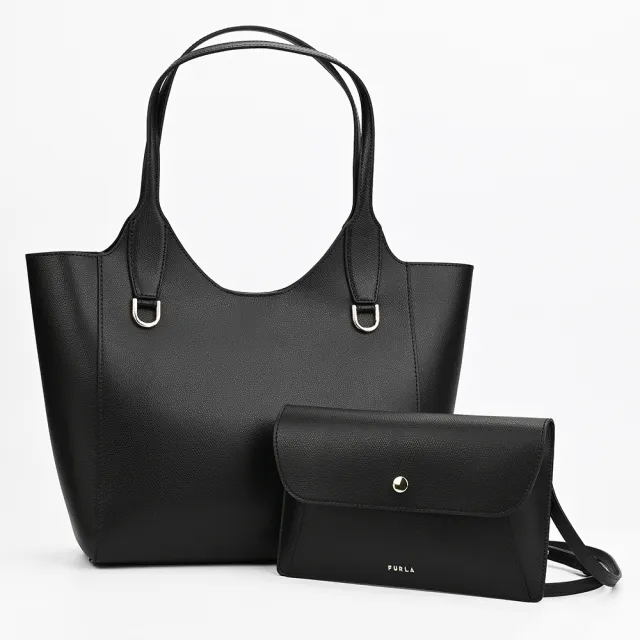 【FURLA 芙拉】LEA系列肩背托特包(S號/黑)