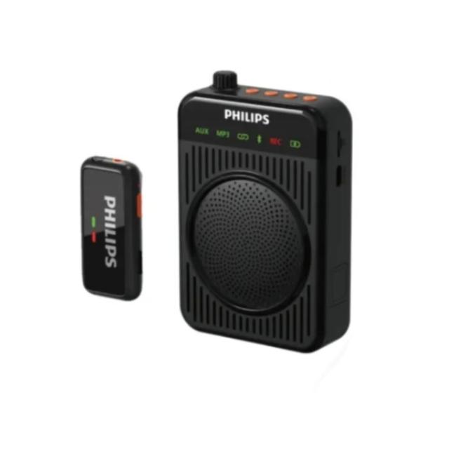 【Philips 飛利浦】無線領夾麥克風 教學擴音機 藍牙擴音 小蜜蜂 腰掛/肩背(DLM3551CB)