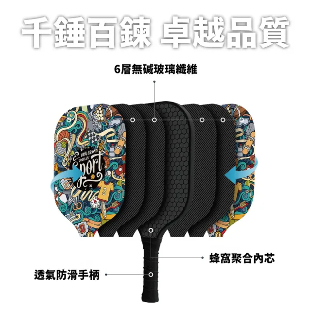 【keep power】專業匹克球拍套組｜球拍*2+球+收納包*1 (匹克球 匹克球拍 球具套組 / 輕量設計)