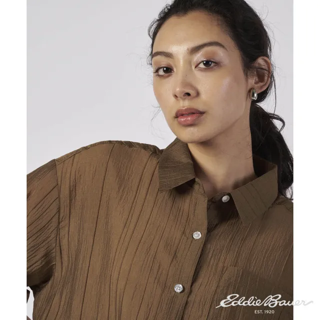 【Eddie Bauer】JAPAN EDITION 女性輕量透膚上衣 深咖 E-5WSA-1819