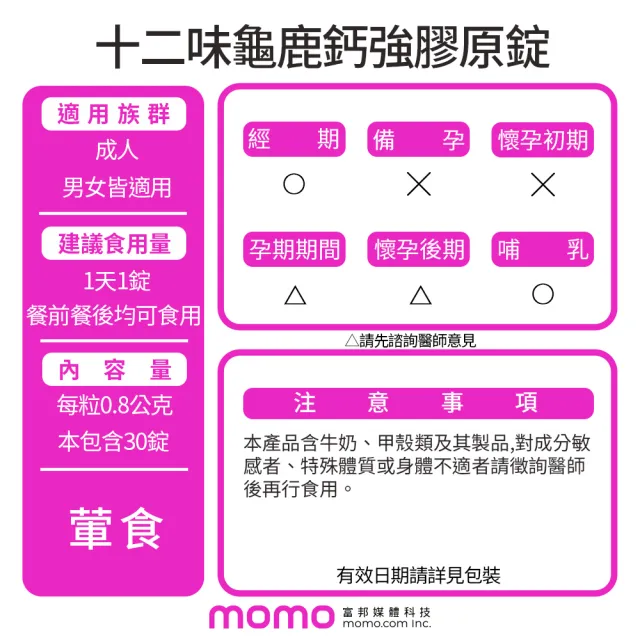 【華陀扶元堂】十二味龜鹿鈣強膠原錠x10盒(30粒/盒)