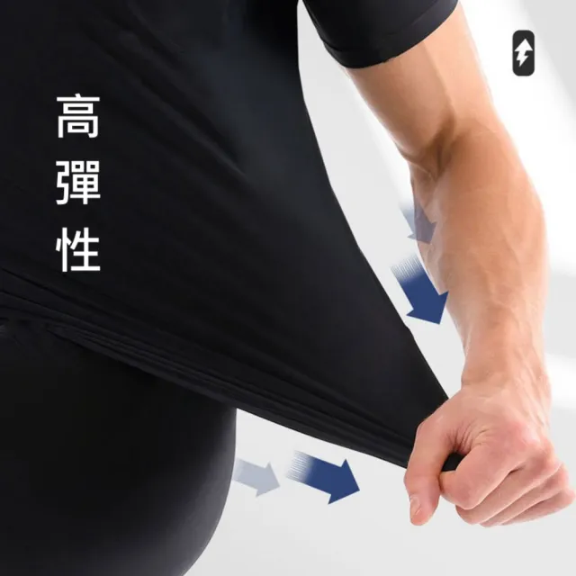 【希賽德】速乾男士泳衣套裝 運動款泳衣 游泳上衣+泳褲 男泳裝 男泳褲 水母衣 短袖 泳裝男 泳衣男 泳褲男