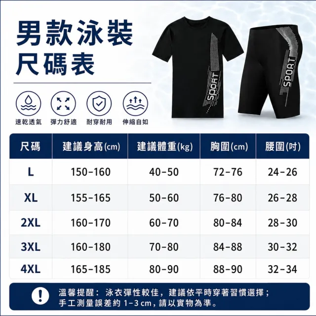 【希賽德】速乾男士泳衣套裝 運動款泳衣 游泳上衣+泳褲 男泳裝 男泳褲 水母衣 短袖 泳裝男 泳衣男 泳褲男