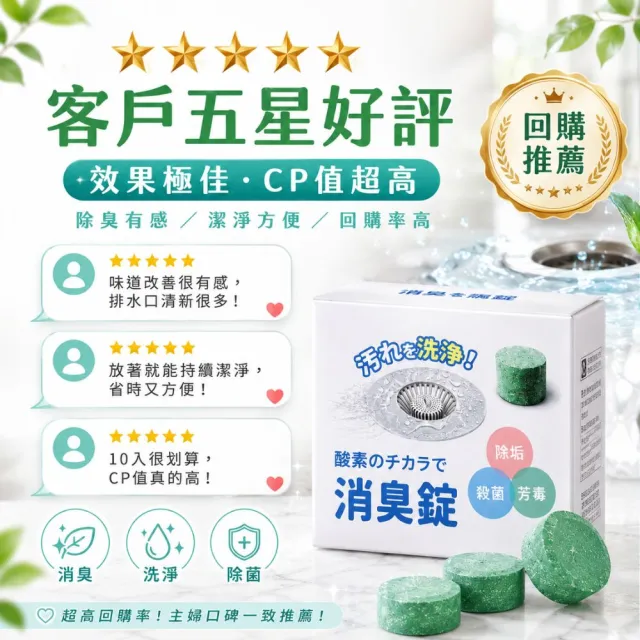 【寶媽咪】AUTO CLEANER活氧清潔錠20入(除臭/洗手台/流理台/水管/馬桶/SGS檢驗/台灣製造)