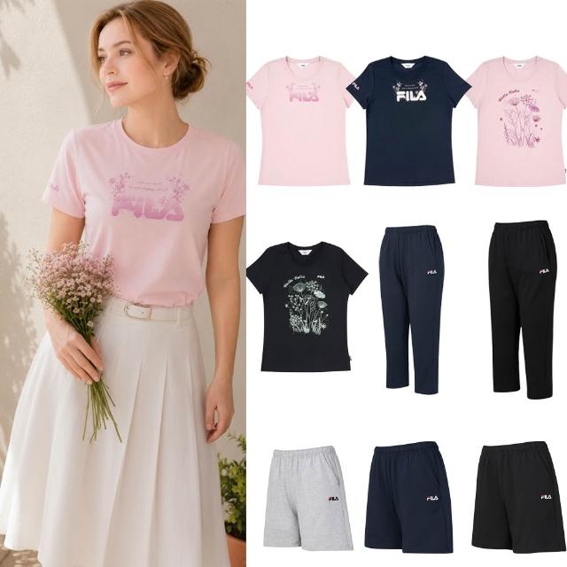 【FILA】短袖T恤 女款 運動上衣 運動服 運動褲 (任選)