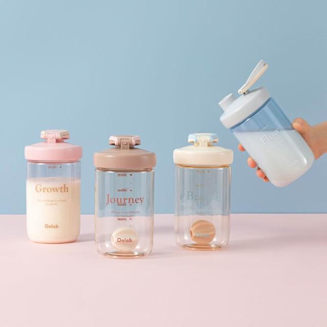 【Oolab 良杯製所】2入組 律動蛋白搖搖杯 500ml(防漏/乳清蛋白/7色任選/攪拌球/健身杯)