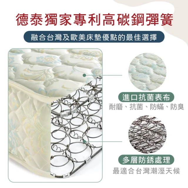 【德泰】歐蒂斯系列 連結式硬式900 彈簧床墊-雙大6尺