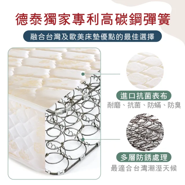 【德泰】歐蒂斯系列 頂級釋壓飯店款 彈簧床墊-單人3尺