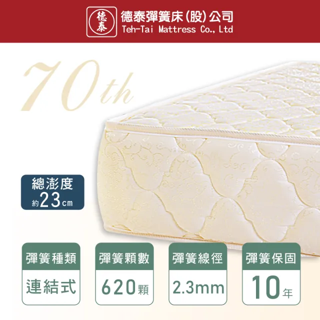 【德泰】歐蒂斯系列 年度紀念款 彈簧床墊-特大7尺