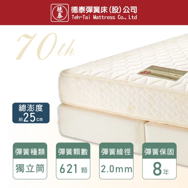 【德泰】歐蒂斯系列 獨立筒 彈簧床墊-雙人5尺