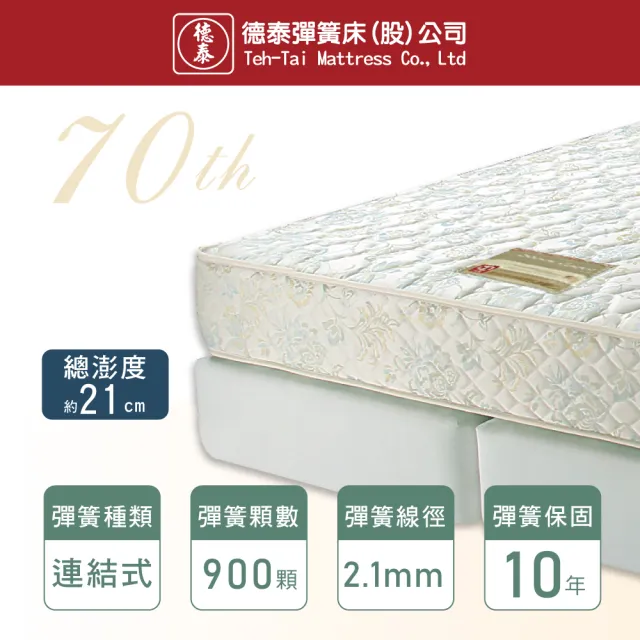【德泰】歐蒂斯系列 連結式硬式900 彈簧床墊-雙人5尺