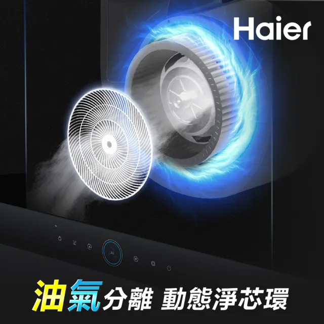【Haier 海爾】頂側雙吸AI智淨排油煙機CT5 (HR-RHB-CT5 基本安裝)