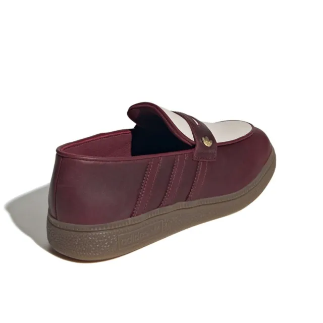 【adidas 愛迪達】W Handball Spezial 復古皮革樂福德訓鞋 微醺酒紅 懶人鞋 皮鞋 女鞋 LA6440