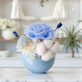 【Floral M】法式海洋之心永生花禮贈香氛油(乾燥花/永生花/情人節花禮/生日禮物/開幕花禮/居家擺飾)