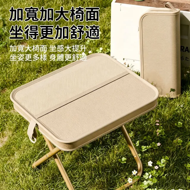 【AMKE】鋁合金口袋折疊椅 免組裝一秒收折 隨身背帶露營椅 排隊小摺凳 (走累隨時坐/漫博演唱會必備)