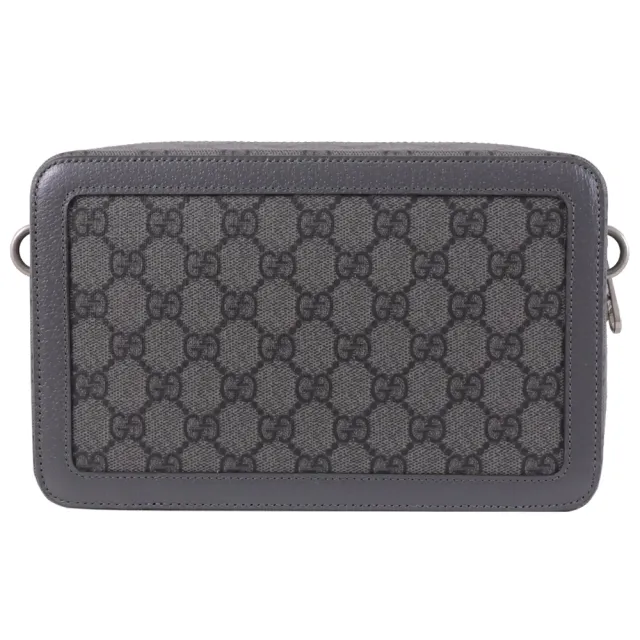 【GUCCI 古馳】Ophidia GG Supreme 經典雙G印花方包斜背包(深灰)