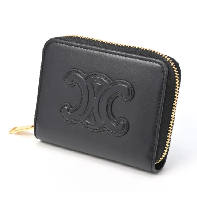 【CELINE】CUIR TRIOMPHE 凱旋門標誌 老花 素色 撞色 皮夾 錢包 三折短夾(10D/10L/10K)