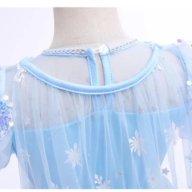 【橘魔法】閃耀雪星水晶鑽亮片公主服 大童 女童 兒童 童裝 萬聖節服裝 造型服 角色扮演 表演 攝影
