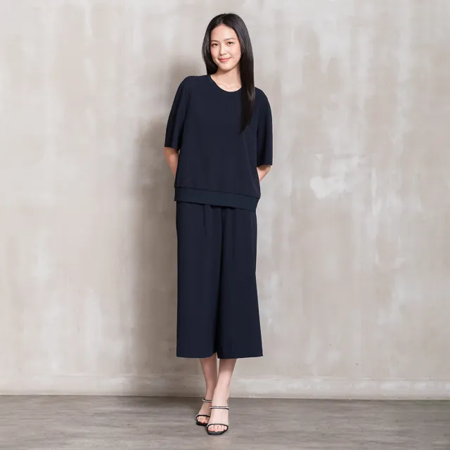 【perng yuh 芃諭名品】深夜奏鳴 鬆緊腰 七分 雪紡寬管褲(2026 AW Collection|5C秋冬新品上市)