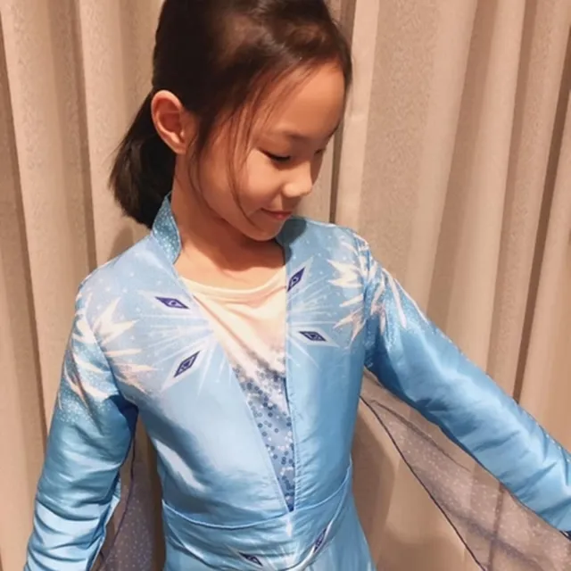 【橘魔法】兒童冰雪公主長版開岔外罩衫 女童 童裝 萬聖節服裝 造型服 洋裝 長洋裝 角色扮演 冰雪奇緣
