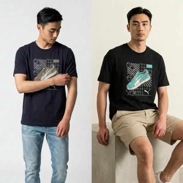 【PUMA】男款 經典球鞋款 Puma 短T 大尺碼 彪馬 純棉 短袖 T恤 保證正品(1367)