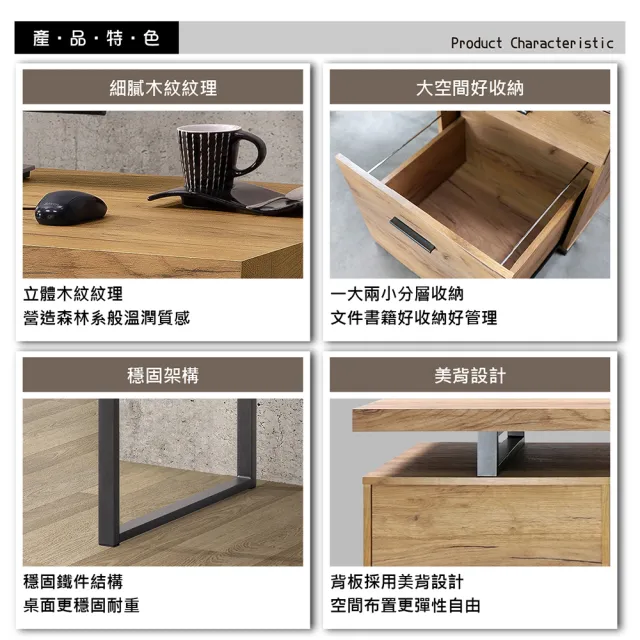 【康迪仕】電腦書桌(辦公桌/黃金橡木色/ DIY組合家具)
