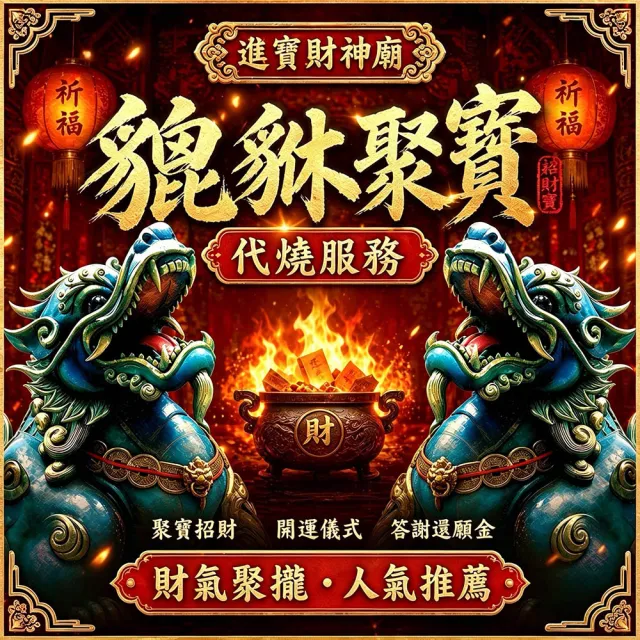 【財神小舖】代燒 貔貅聚寶金紙 開運 招財 旺財運 補財庫( 高雄進寶財神廟 招財)