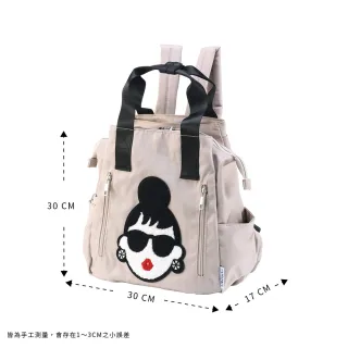 【HAPPYFACE】經典EMMA多功能後背包 大開口輕量防潑水 黑(HA0091B)