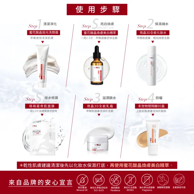 【Swissvita 薇佳】蜜花酸晶煥膚美白精萃30mL(煥膚美白保濕)