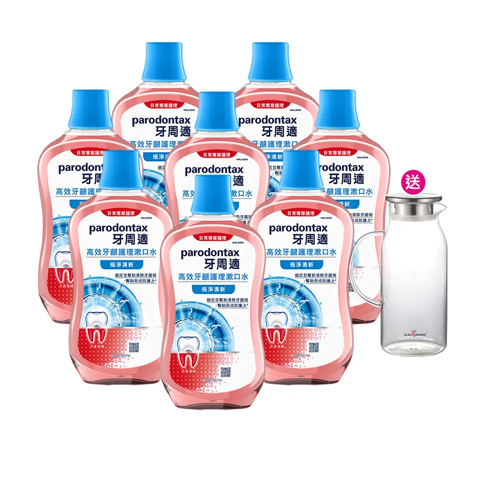 【Parodontax 牙周適】高效牙齦護理漱口水 500mlX8入(極淨清新/溫和薄荷)