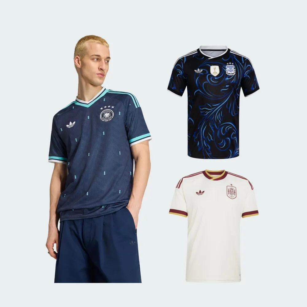 【adidas 愛迪達】世界盃足球 德國 阿根廷 日本 主場/客場 複刻版短版球衣 男/女款