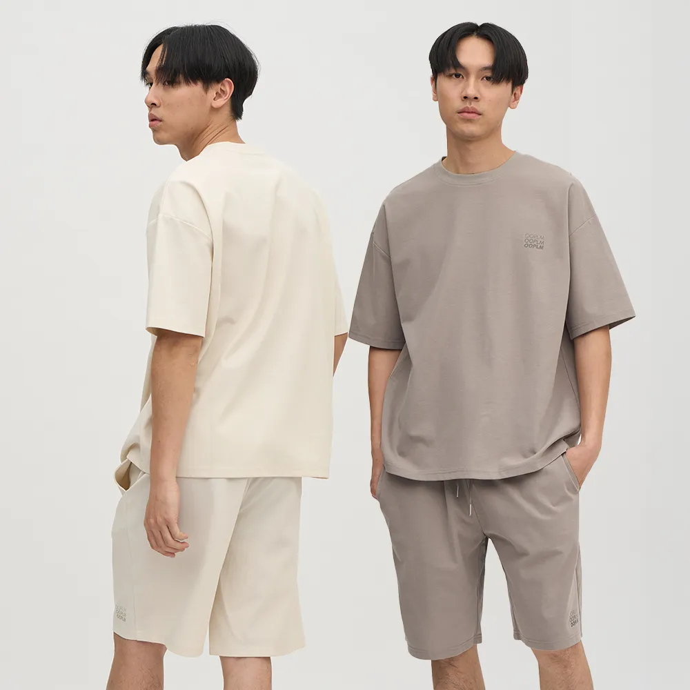 【plain-me】OOPLM 短袖 涼感 上+下 短褲 睡衣 休閒套裝_OPM3910-251