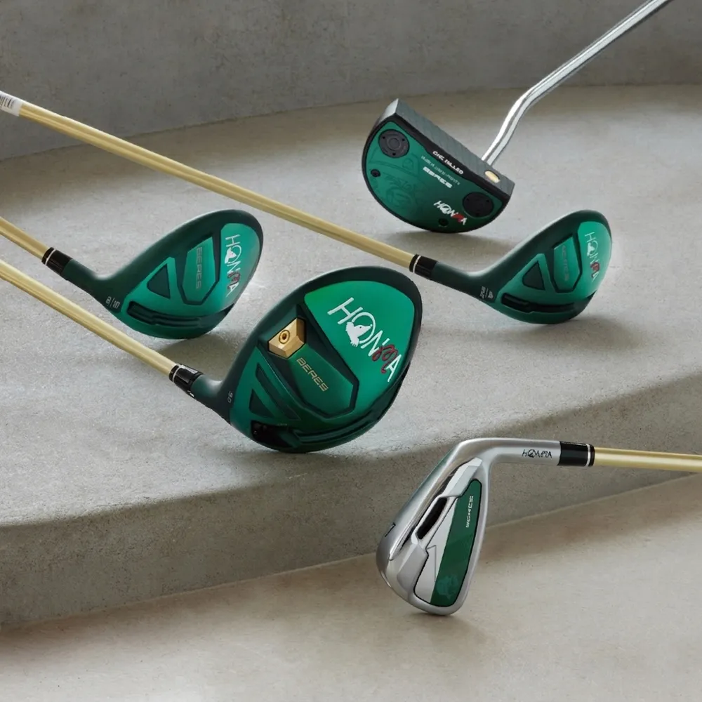 【HONMA 本間高爾夫】HONMA X Malbon聯名高爾夫套桿組 男款 4木9鐵(5-11.AW.SW)+推桿+專屬球袋及桿套