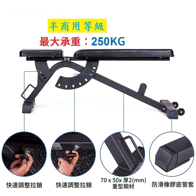 【Fitek】深蹲架／舉重架含調整型舉重椅 臥推架/臥推槓鈴架(重訓椅 1103C／蹲舉架／重訓架／附引體向上)