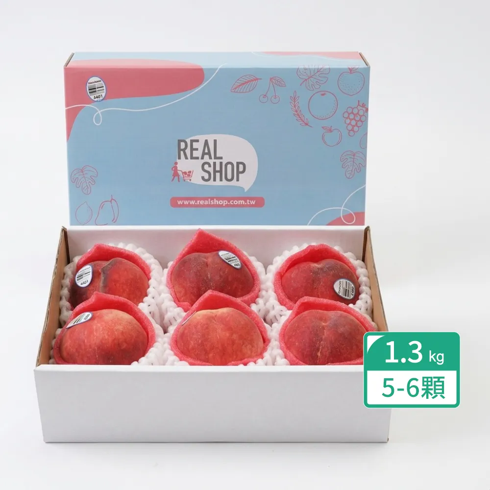 【RealShop】加州空運水蜜桃約1.3kg x1盒(4-6顆禮盒包裝 端午節水果禮盒送禮)