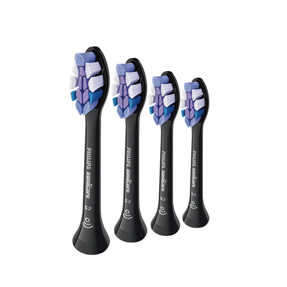 【Philips 飛利浦】HX6054 Sonicare S2超細抗敏刷頭4入組 (0.1mm極細毛/10倍清潔/官方直營)