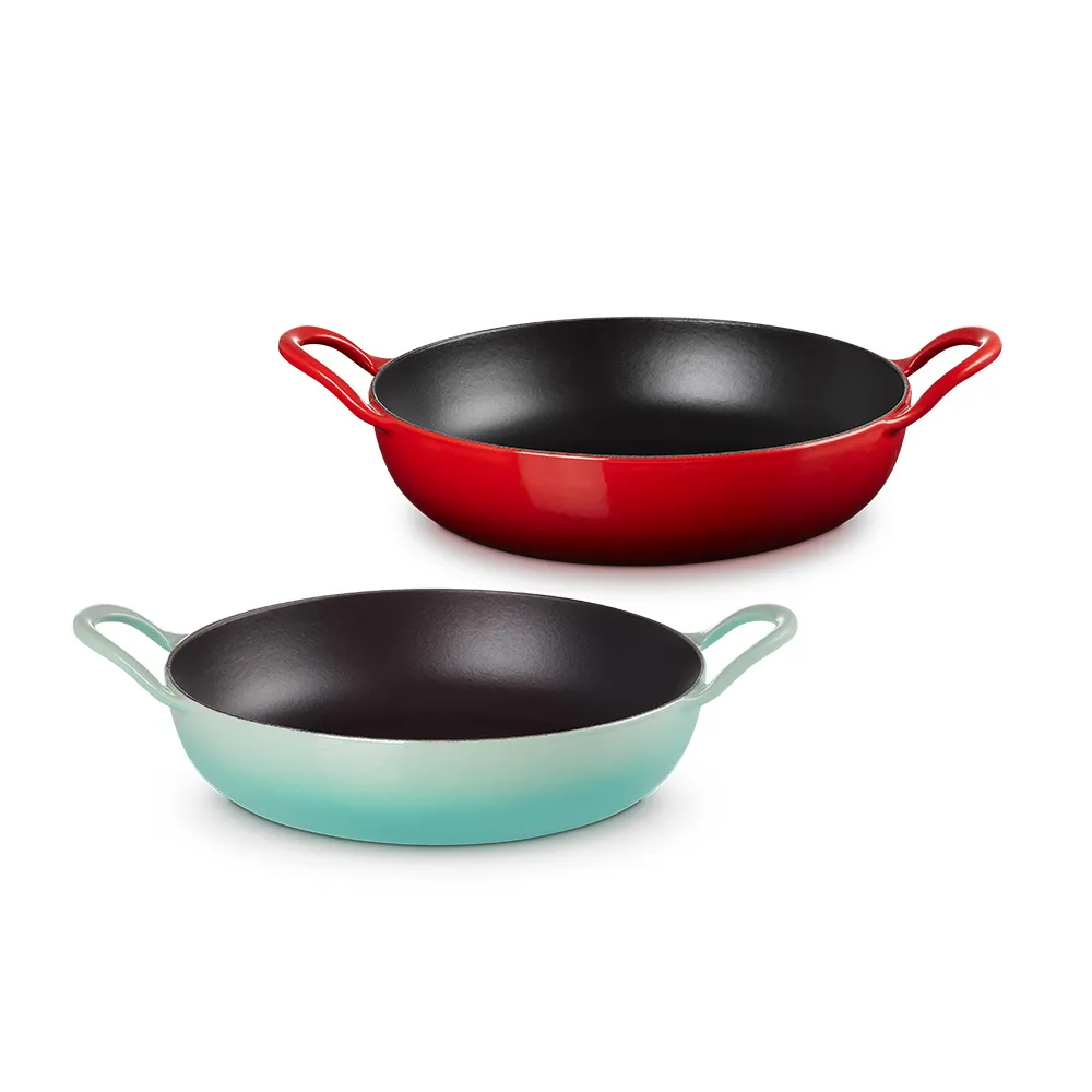 【Le Creuset】BBQ鑄鐵煎鍋26cm(櫻桃紅/薄荷綠/ 2色選1)